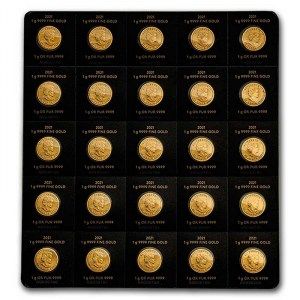 Moneda MapleGram de Oro 1 g 2021 25 unidades