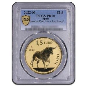 Moneda de Oro Toro 1 oz 2022 PCGS PR70