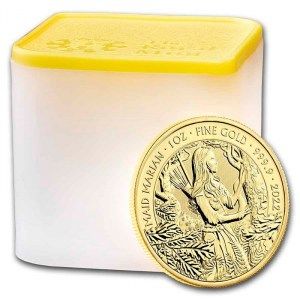 Moneda Mitos y Leyendas: Maid Marian de Oro 1 oz 2022 tubo