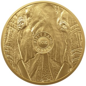 Moneda de Oro Big Five: Elefante 1 oz 2025 BU reverso