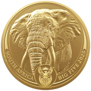 Moneda de Oro Big Five: Elefante 1 oz 2025 BU