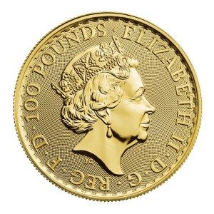 Moneda Britannia de Oro 1 oz 2023 BU anverso