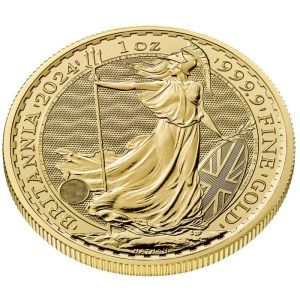 Moneda Britannia de Oro 1 oz 2024 BU perfil