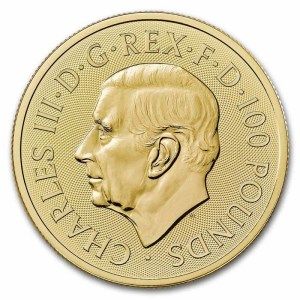 Moneda de Oro Britannia y Libertad 1 oz 2024 BU anverso