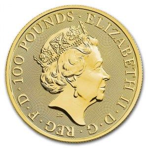 Moneda The Royal Tudor Beasts: El León de Inglaterra de Oro 1 oz 2022 BU reverso
