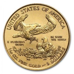 Moneda American Eagle de Oro 1/10 oz 2017 reverso