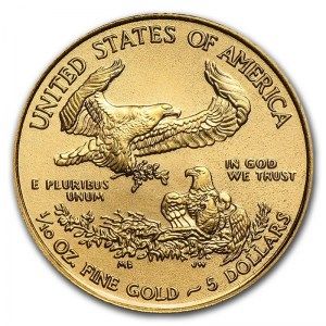 Moneda American Eagle de Oro 1/10 oz 2021 reverso