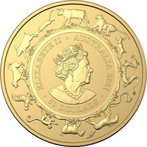 Moneda Año del Buey RAM de Oro 1/2 oz 2021 reverso