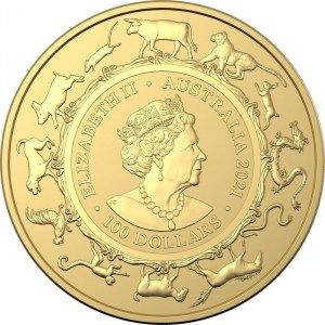 Moneda Año del Buey RAM de Oro 1 oz 2021 reverso