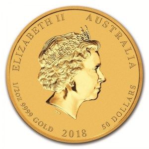 Moneda Año Lunar del Perro australiano de Oro 1/2 oz 2018