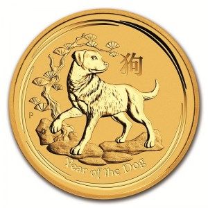 Moneda Año Lunar del Perro australiano de Oro 2018