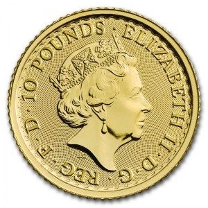 Moneda Britannia de Oro 1/10 oz 2019 reverso