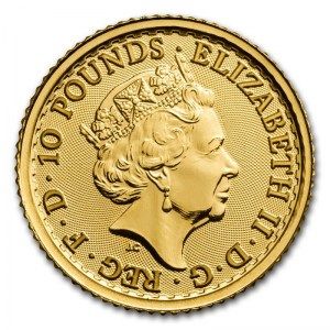 Moneda Britannia de Oro 1/10 oz 2018 reverso