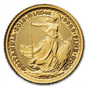 Moneda Britannia de Oro 1/10 oz 2018
