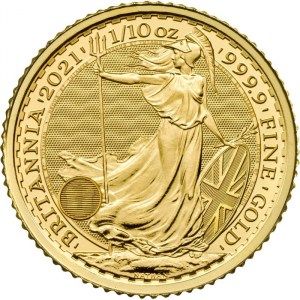 Moneda Britannia de Oro 1/10 oz 2021