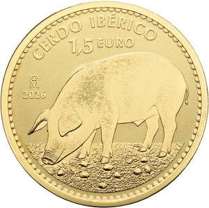 Moneda de Oro Cerdo Ibérico 1 oz 2026 Proof Inverso