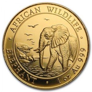 Moneda Elefante Somali de Oro 1 oz 2010