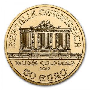 Moneda Filarmónica de Oro 1/2 oz 2017 reverso