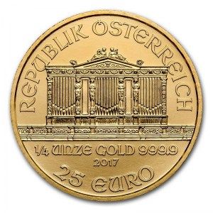 Moneda Filarmónica de Oro 1/4 oz 2017 reverso