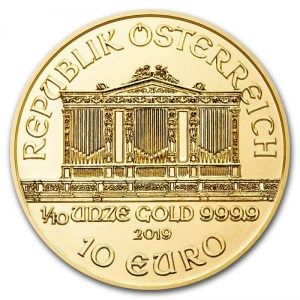 Moneda Filarmónica de Viena de Oro 1/10 oz 2019