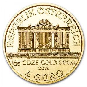 Moneda Filarmónica de Viena de Oro 1/25 oz 2019