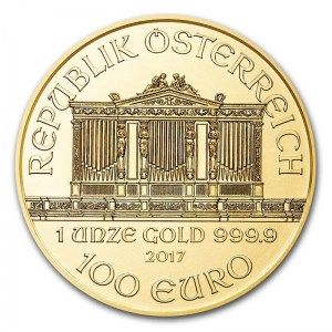 Moneda Filarmónica de Oro 1 oz 2017 reverso