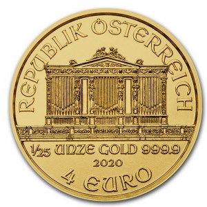 Moneda Filarmónica de Viena de Oro 1/25 oz 2021