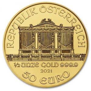 Moneda Filarmónica de Viena de Oro 1/2 oz 2021