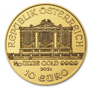 Moneda Filarmónica de Viena de Oro 1/10 oz 2021