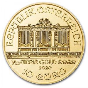 Moneda Filarmónica de Viena de Oro 1/10 oz 2020