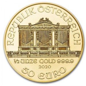 Moneda Filarmónica de Viena de Oro 1/2 oz 2020