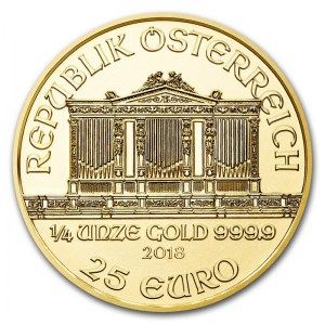 Moneda Filarmónica de Viena de Oro 1/4 oz 2018