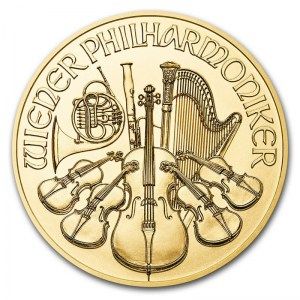 Moneda Filarmónica de Viena de Oro 1 oz 2018 reverso