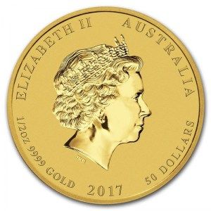 Moneda Año del Gallo de Oro 1/2 oz 2017 reverso