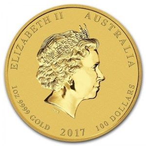 Moneda Año del Gallo de Oro 1 oz 2017 reverso
