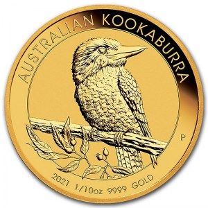 Moneda Kookaburra de Oro 1/10 oz 2021
