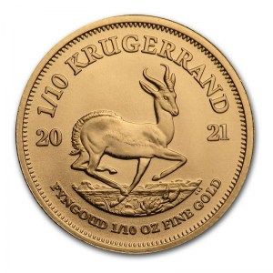 Moneda Krugerrand de Oro 1/10 oz 2021