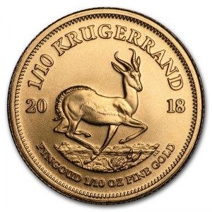 Moneda Krugerrand de Oro 1/10 oz 2018