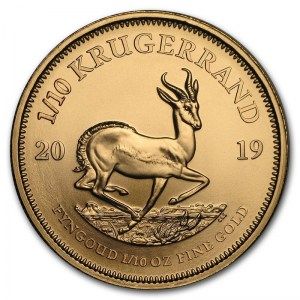 Moneda Krugerrand de Oro 1/10 oz 2019