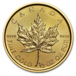 Moneda Maple Leaf canadiense de Oro 1/2 oz 2018