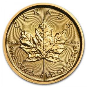 Moneda Maple Leaf canadiense de Oro 1/10 oz 2019