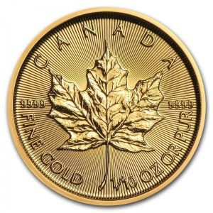 Moneda Maple Leaf canadiense de Oro 1/10 oz 2020
