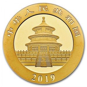 Moneda Panda de Oro 1 g 2019 reverso