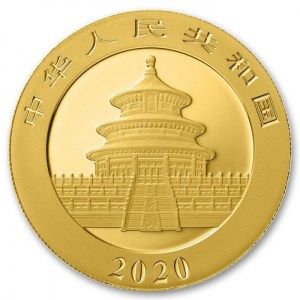 Moneda Panda de Oro 2020 reverso