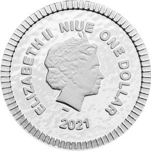 Moneda Búho ateniense de Niue de Plata 1/4 oz 2021 reverso