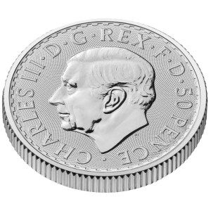 Moneda de Plata Britannia 1/4oz 2025 BU Perfil Anverso