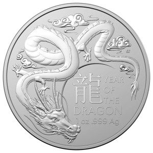 Moneda de Plata Año del Dragón RAM 1 oz 2024 BU
