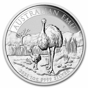 Moneda Emu de Australia de Plata 1 oz 2021