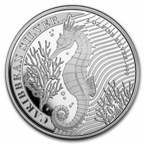 Moneda de Plata Caballito de Mar Caribeño 1 oz 2024 BU