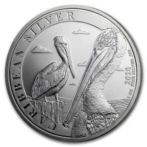 Moneda Pelícano Caribeño Barbadense de Plata 1 oz 2020
